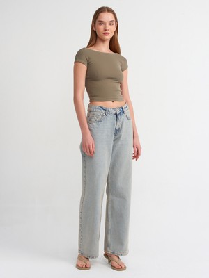 Dilvin 71449 Salaş Denim Pantolon-Tint