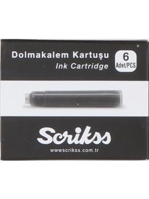Scrikss Kartuş Dolma Kalem Kartuşu 6'lı Paket Siyah