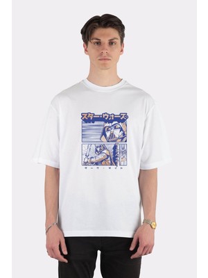 Green Mint  Beyaz Oversize T-Shirt Path To The Dark Side Vol. 1