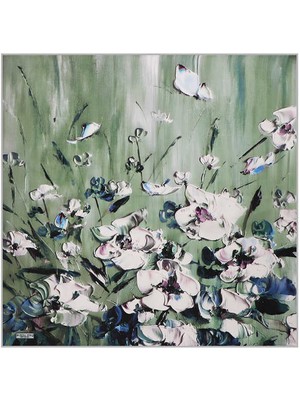 Bursa İpek Mint Anemon Desen Ipek Mendil