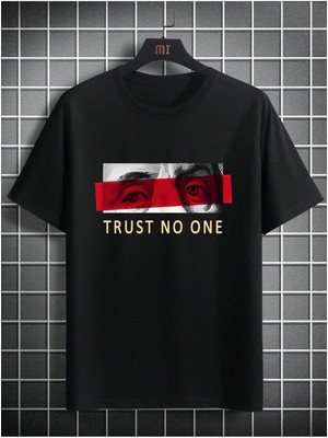 Jakinta Outdoors Erkek Trust No One Baskılı Oversize T-Shirt