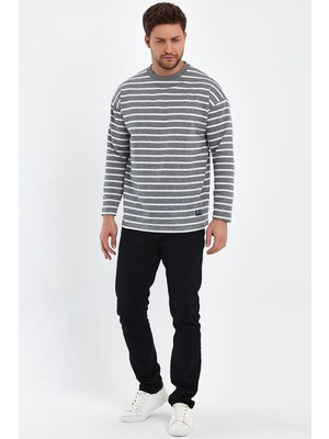 Alexander Gardi  Çizgili Comfort Fit Basic Sweatshirt (B23-00158)