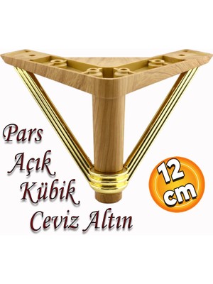 Badem10 Pars Lüks Mobilya Oturma Grubu Kanepe Sehpa Tv Ünitesi Koltuk Ayağı Baza Ayakları Açık Ceviz 12 cm