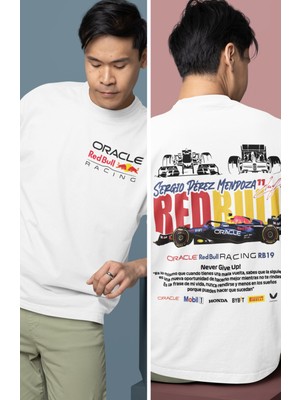 Fuddy Moda Oversize Oracle Redbull Racing Sergio Perez 11 Sırt Baskılı Formula 1 T-Shirt