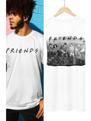 Fuddy Moda Friends Dizi Karakterleri Sırt Baskılı Tişört, Erkek-Kadın Friends Dizi Baskılı Tshirt