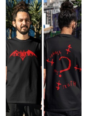 Fuddy Moda Batman Sırt Baskılı Tişört, Erkek-Kadın Batman Film Temalı T-Shirt