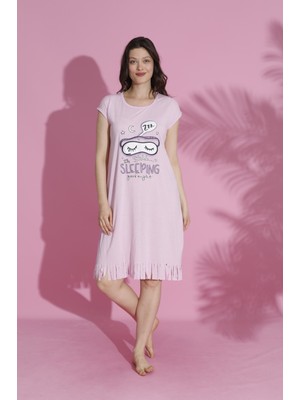 Zbteks Desenli Püsküllü Viskon Penye Günlük Elbise