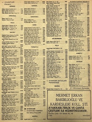 Hasyılmaz Manisa 1987 Meslek Reklam Ilanı Efemera S-9