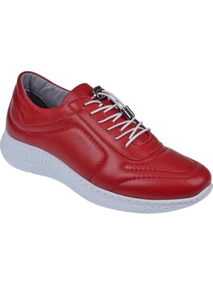 Pullman Hakiki Deri Comfort Kadın Ayakkabı YNA-1185   KIRMIZI