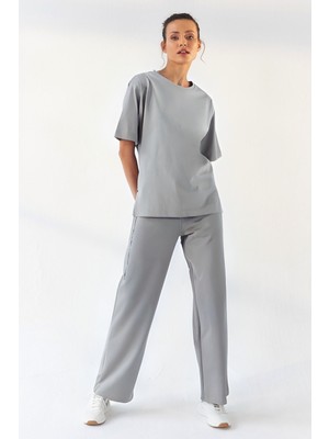 Yakamel Kadın Kısa Kollu Penye Pijama Takımı