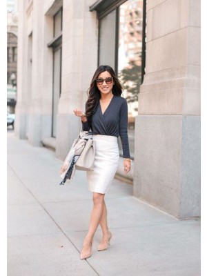 BAV Butik Ayvitrin Ofis Şıklıı Scuba Kumaş Kalem Etek