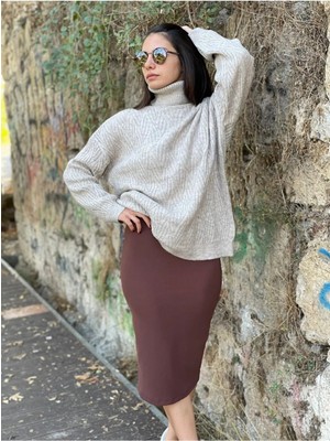 BAV Butik Ayvitrin Battal Beden Ofis Şıklıı Scuba Kumaş Kalem Etek