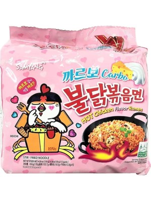 Samyang Buldak Carbonara Ramen Hot Chicken Flavor 130G 5 Adet Hazır Noodle