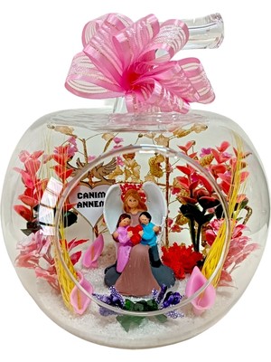 ZZ Garden Anneler Günü Özel Canım Annem Elma Fanus Teraryum Hb