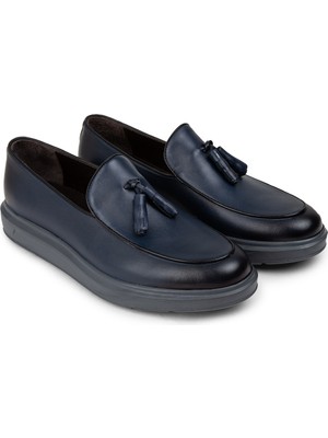 Deery  Mavi Comfort Püsküllü Erkek Loafer - 01840MMVIP04