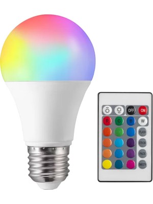 Osaka Light 10 Watt E27 Duylu Rgb Çok Renkli Kumandalı Animasyonlu Renk Değiştiren LED Ampul