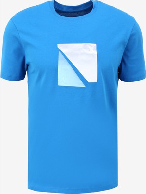 Armani Exchange Bisiklet Yaka Düz Mavi Erkek T-Shirt 3dztcf ZJ3VZ 1559