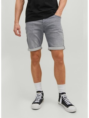 Jack & Jones Normal Bel Normal Gri Erkek Denim Şort Jjırıck Jjıcon Shorts Ge 370 I.k Jn