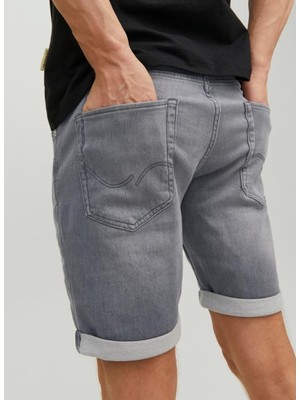 Jack & Jones Normal Bel Normal Gri Erkek Denim Şort Jjırıck Jjıcon Shorts Ge 370 I.k Jn