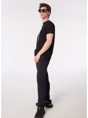 Karl Lagerfeld Bisiklet Yaka Siyah Erkek T-Shirt 755424542241