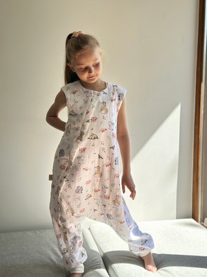 Mamaraduga Çocuk Müslin Baharlık-Yazlık Uyku Tulumu- Sevimli Hayvanlar (Özel Seri)