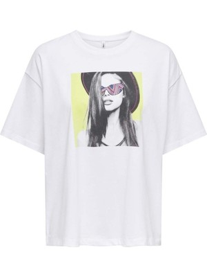 Only Onlhalıa S/s Sunglasses Top Box Jrs Kadın T-Shirt