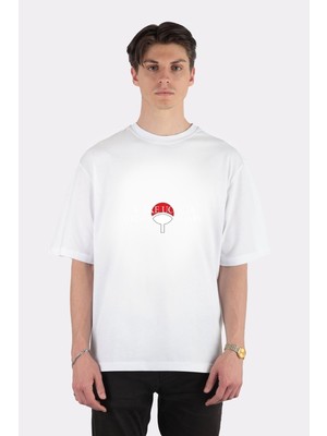 Green Mint  Beyaz Oversize T-Shirt Make Uchiha Great Again
