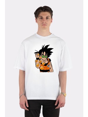 Green Mint  Beyaz Oversize T-Shirt Goku Bae