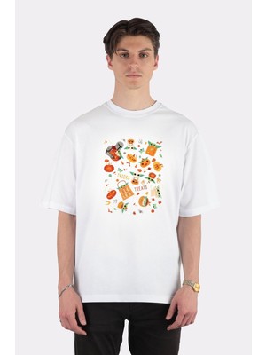 Green Mint  Beyaz Oversize T-Shirt The Mandalorian Candy Hunter