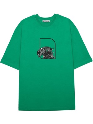 Green Mint  Oversize T-Shirt Alien