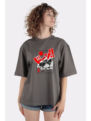 Green Mint Füme  Pamuk Bisiklet Yaka Oversize T-Shirt One Piece 4 Gear