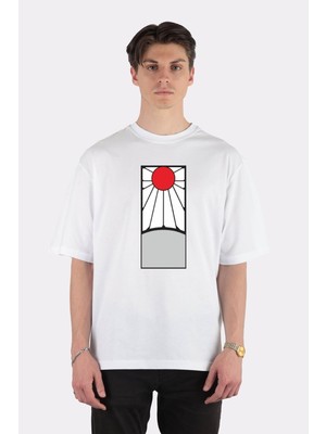 Green Mint  Beyaz Oversize T-Shirt Demon Slayer's Rising Sun