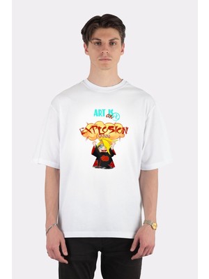 Green Mint  Beyaz Oversize T-Shirt Art Is An Explosıon