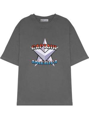 Green Mint  Oversize T-Shirt Captain America Design