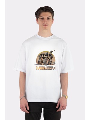 Green Mint  Beyaz Oversize T-Shirt Mandalorian Line-Up