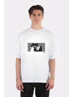 Green Mint  Beyaz Oversize T-Shirt Sasuke And Itachi