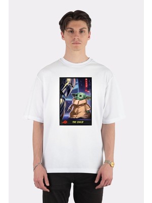 Green Mint  Beyaz Oversize T-Shirt The Child Trading Card