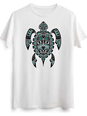 Green Mint Erkek Beyaz Teal Blue And Black Haida Spirit Sea Turtle