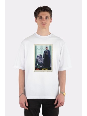 Green Mint  Beyaz Oversize T-Shirt The Mandalorian Training Begins