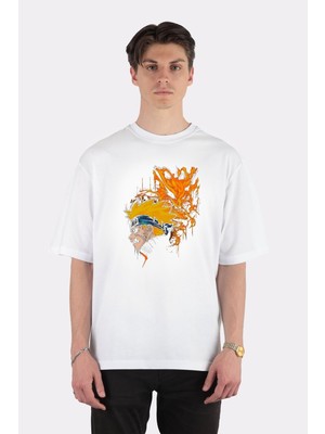Green Mint  Beyaz Oversize T-Shirt Naruto Kurama