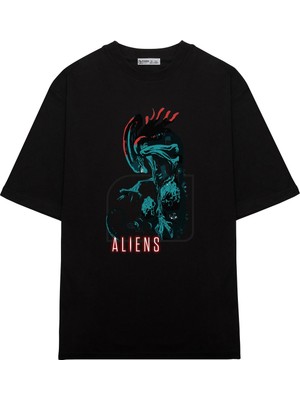 Green Mint  Oversize T-Shirt Aliens