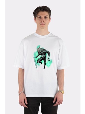 Green Mint  Beyaz Oversize T-Shirt Kaiju No 8 - Kaiju Form
