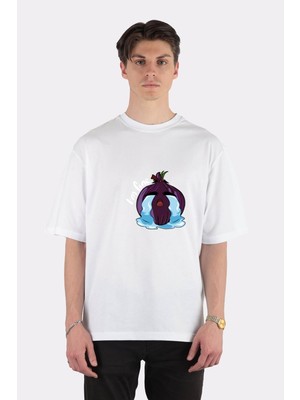 Green Mint  Beyaz Oversize T-Shirt Onion