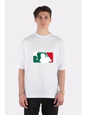 Green Mint  Beyaz Oversize T-Shirt Npl