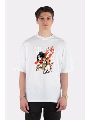 Green Mint  Beyaz Oversize T-Shirt Mikasa