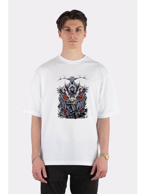 Green Mint  Beyaz Oversize T-Shirt Chainsaw Man Aki