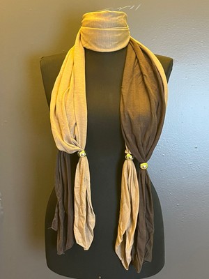 Gönülden Tasarım Tokaalı Pemye Çift Renkli Tasarım Fular Şal 150X25 cm