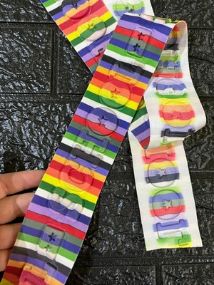 Gönülden Tasarım 137X5 cm Renkli Kabartma Yazı Şerit Dikiş Giyim Aksesuarı