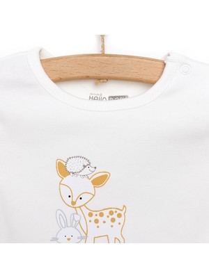 HelloBaby Hayvanlar Baskılı Yenidoğan Tshirt-Patikli Alt Kız Bebek