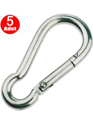 Alet Çantam 10 mm Yaylı Karabina Salıncak Hamak Askı Kanca Kilidi -5 Adet